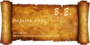 Bojsits Eliz névjegykártya